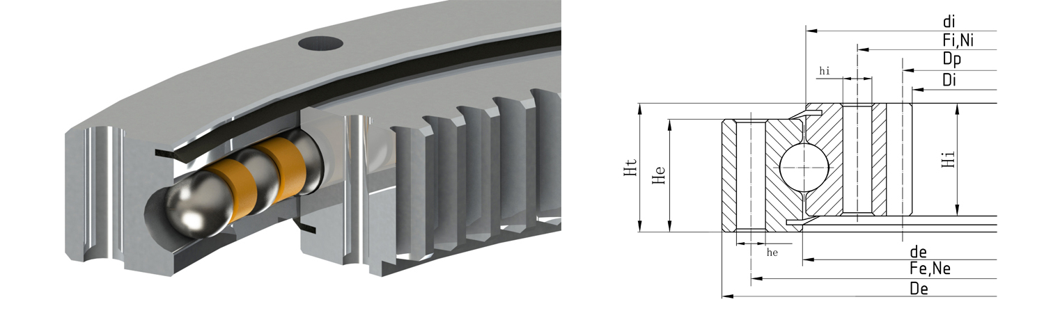 內齒型四點接觸球軸承